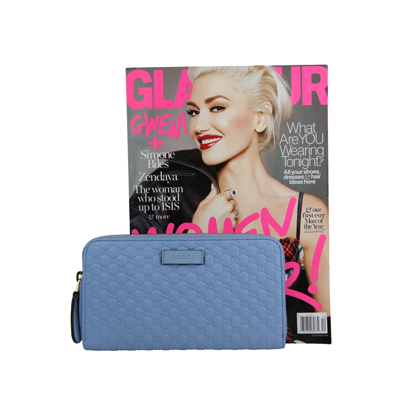 客邻尚品海外旗舰店Gucci/古驰古奇新款女士压花拉链开合皮质手拿长款钱包纯色3