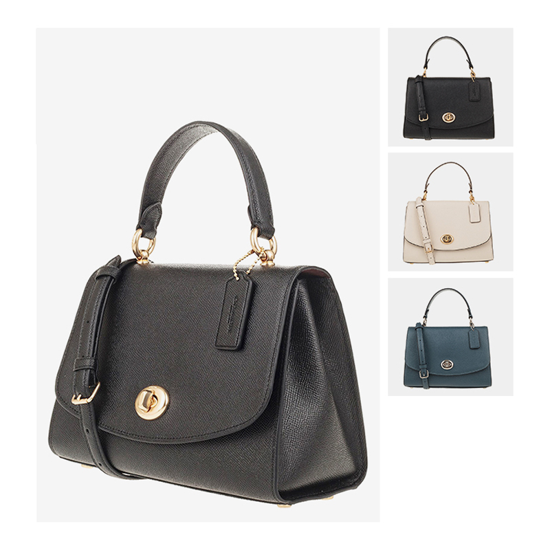 客邻尚品海外旗舰店COACH/蔻驰包包奥莱款小号女士皮质单肩斜挎手提包766183