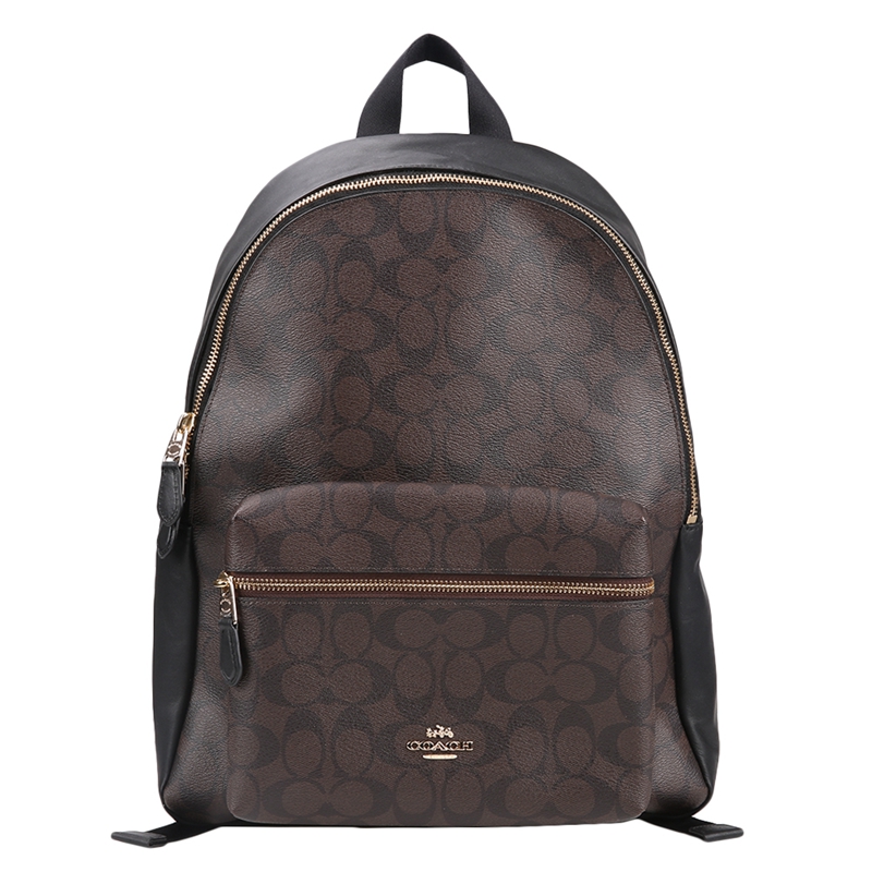 客邻尚品海外旗舰店COACH/蔻驰双肩包奥莱款女士大号PVC配皮双肩背包手提女包583140