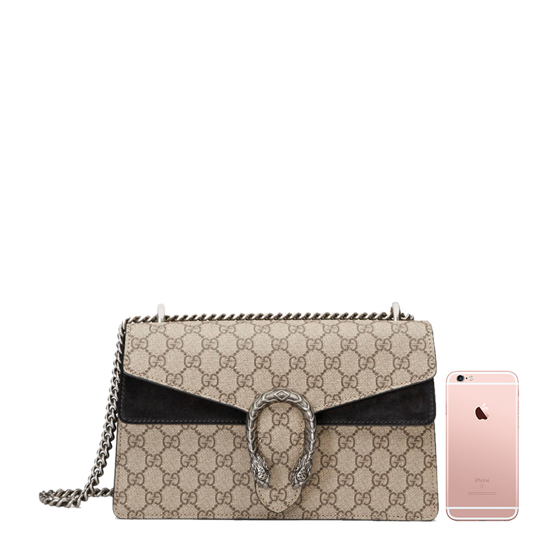 客邻尚品海外旗舰店Gucci/古驰古奇Dionysus酒神女士单肩包 logo印花翻盖链条包 女3