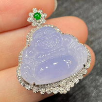 Plum Blossom Emerald Buddha Male Pendant Ice Breed Natural A Stock Jade Mass jade Buddha BeaJade Buddha is inlaid with a smile Buddha Jade Buddha