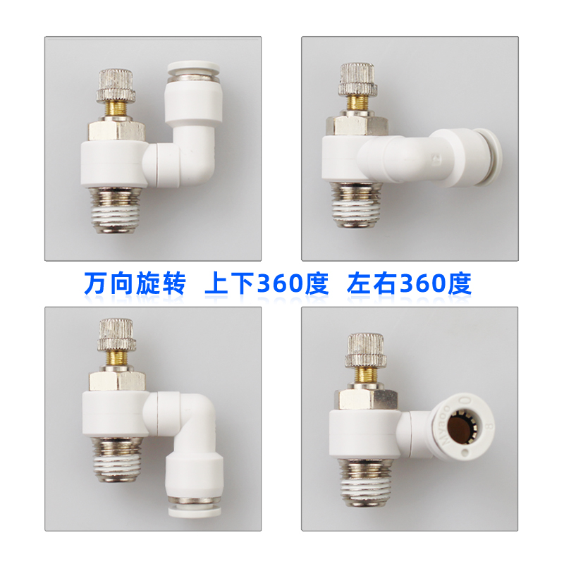 气动调速阀气缸L型节流阀SL4-M3 M5 6-M4 01 8-02 12-04调节阀M6 - 图2