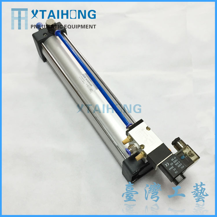 原装正品XTAIHONG/台弘 带阀气缸SCF63*300/10A-5V63气缸带电磁阀 - 图2