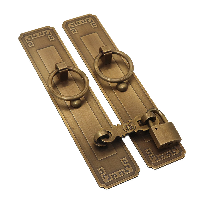 复古锁扣插销中式民宿大门把手柜门拉手门栓全铜老式花格木门挂锁,淘宝优惠券,粉丝福利购,淘宝优惠卷