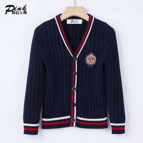 学院风春秋季毛衣开衫幼儿园服三件套礼服小学生班服儿童演出服 - 图3
