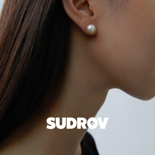 SUDROV素觉18K金珍珠耳钉 女简约气质耳饰基本款圆形珍珠耳环 - 图1