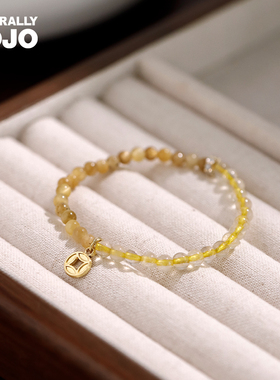 日进斗金虎眼石金发晶手串女招财转运百搭串珠手链新中式国风手饰