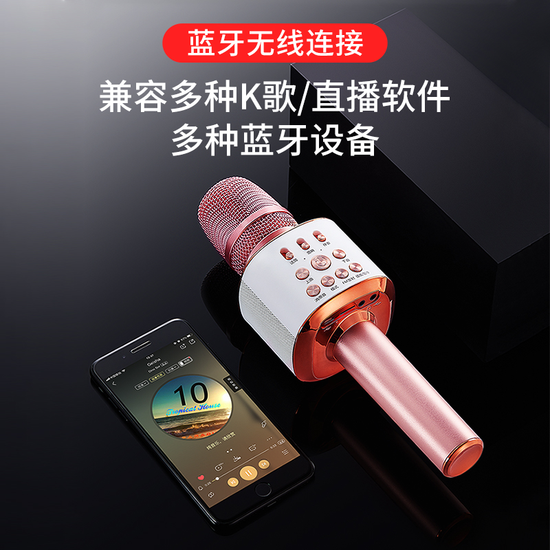 星声数码专营店话筒音响一体麦克风手机电视直播车载通用全民唱歌K歌神器无线蓝牙家用全名专用儿童卡拉OK自带扩音器掌上ktv1