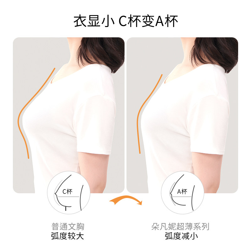 薄款大胸显胸小无钢圈聚拢全文胸 朵凡妮文胸