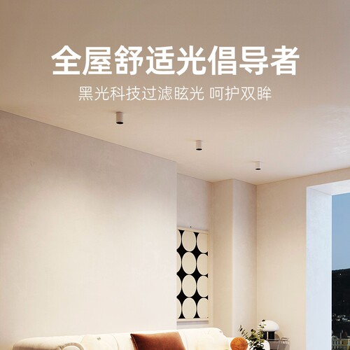 魅光照明  明装筒灯客家用厅背景墙聚光灯全光谱过道玄关吸顶射灯 - 图2