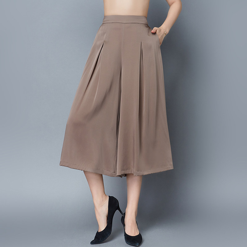 重磅桑蚕丝绸宽松休闲八分2023裙裤 宛香丝休闲裤