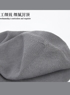 大头围百搭宽松堆堆帽女日系复古针织帽春夏薄款冷帽月子帽包头帽