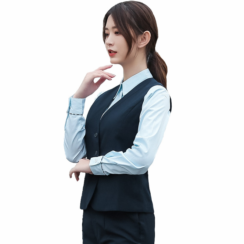衣都创彩2020新款邮政工作服邮局工装储蓄银行工作衣春秋款马甲女