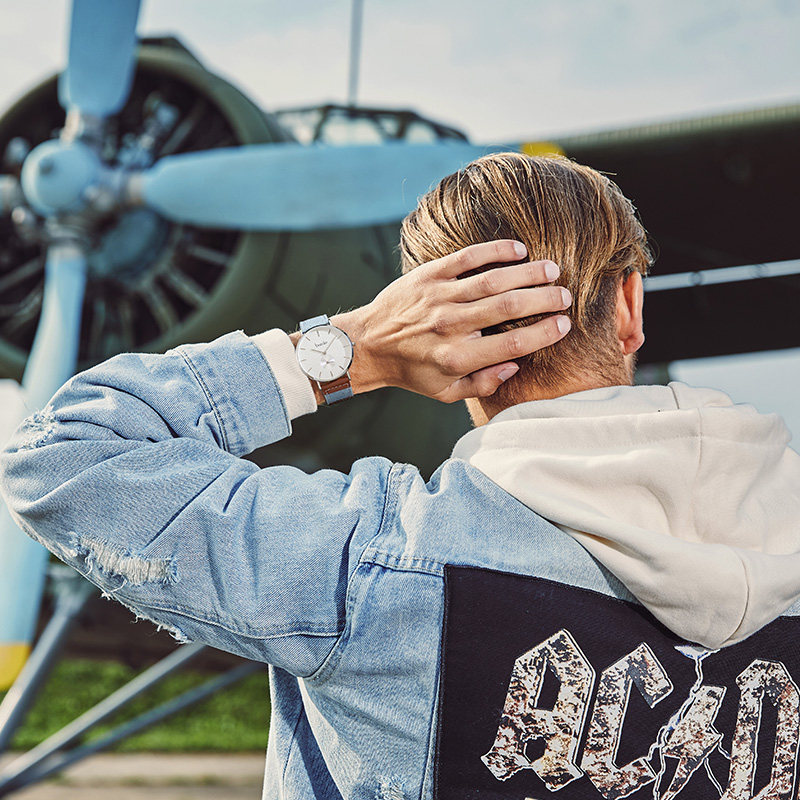 邦顿牛仔布带男士欧式简约石英表 bestdon帝瑞国产腕表