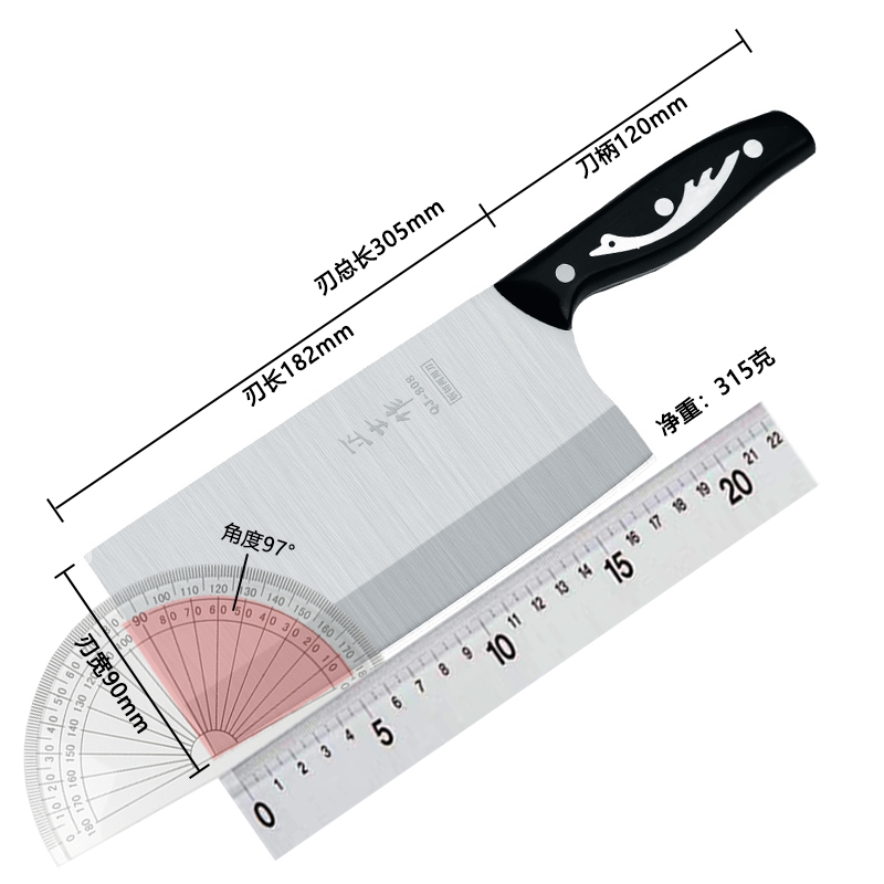 正士作金门炮弹菜刀切片刀厨房刀具切肉刀砍骨刀斩骨刀不锈钢斩切-图3
