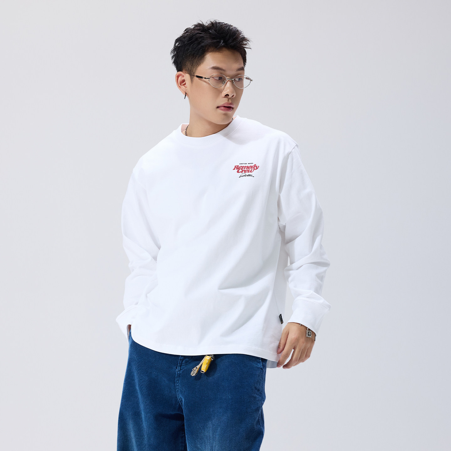 Remedy 美式发泡印花长袖T恤男女潮牌百搭宽松休闲体恤打底衫上衣,淘宝优惠券,粉丝福利购,淘宝优惠卷