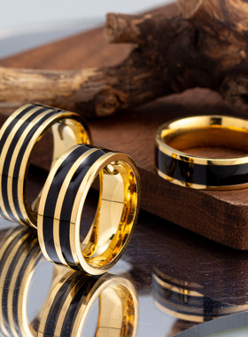 时尚高质感钛钢戒指男洗水不掉色