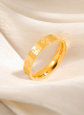 马上有钱戒指钛钢不掉色招财戒指