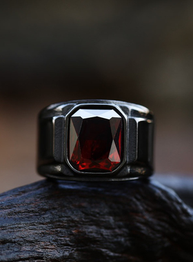 欧美个性钛钢戒指镶嵌宝石指环