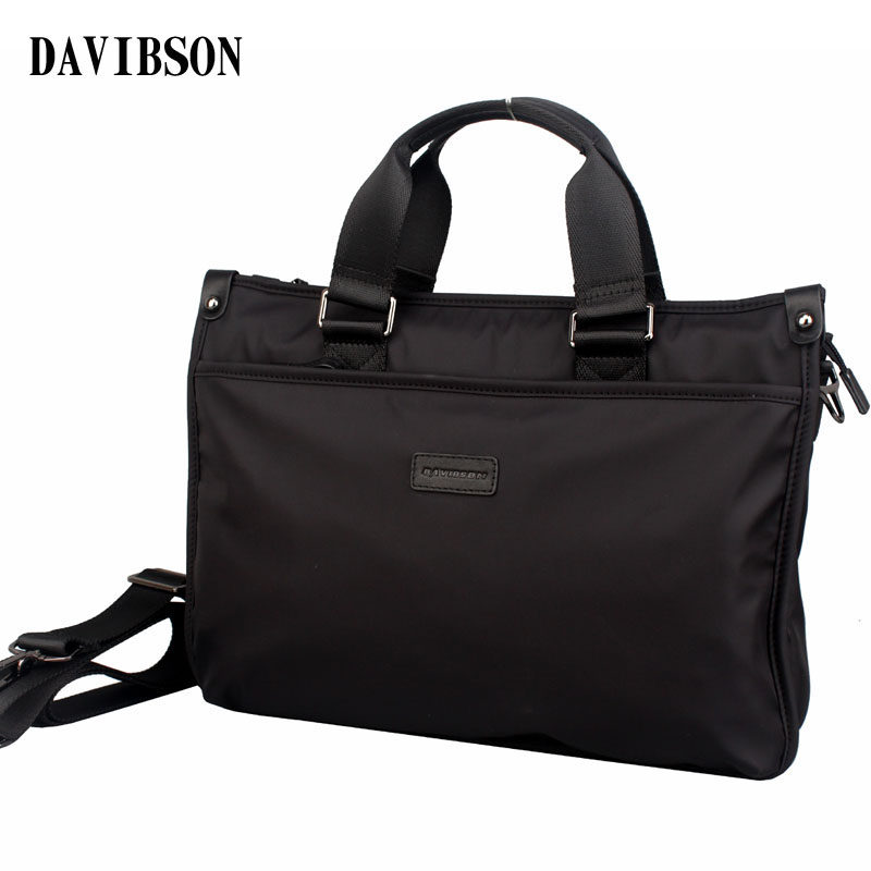新款横款商务休闲手提包尼龙帆布包 迪威邦森男士包袋