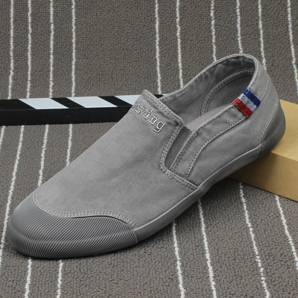 一步赢韩版潮低帮帆布鞋男鞋一脚蹬懒人鞋男百搭休闲板鞋男士布鞋,淘宝优惠券,粉丝福利购,淘宝优惠卷