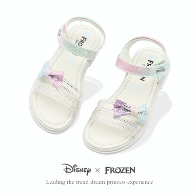 迪士尼女童凉鞋童鞋2023夏季儿童凉鞋冰雪奇缘女孩中大童凉鞋软底
