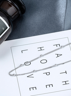 925银项链简约女简约项圈双层