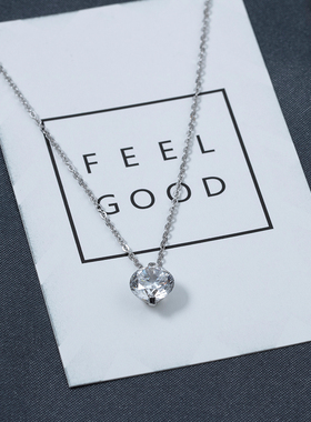 925银项链简约女生单钻女士百搭