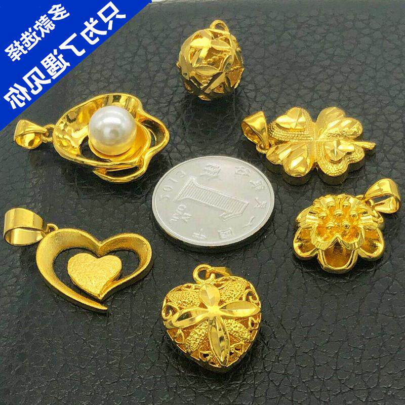 bq??越南精品纯金色沙金k999女吊坠 贝茜项链