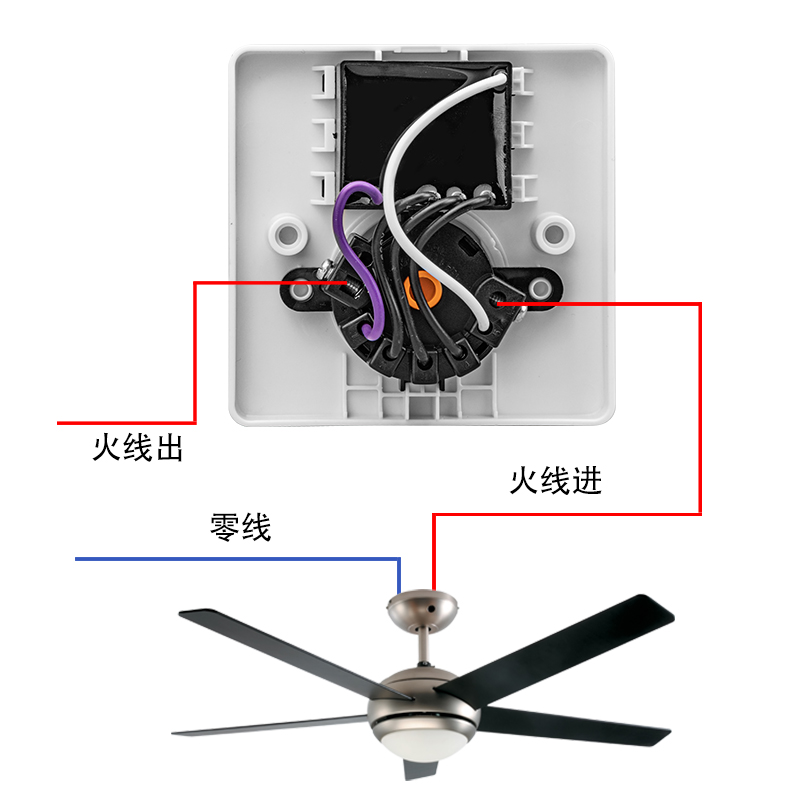 明装吊扇调速器电容式变速开关通用五档控制器顶扇电风扇调速开关 - 图3