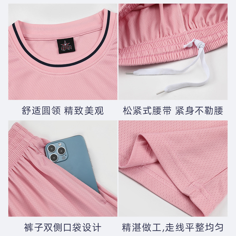 篮球服男女套装夏季学生假两件短袖女生比赛运动球衣训练队服定制