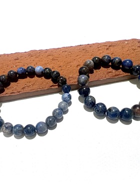 蓝色斑驳日落石手串手链