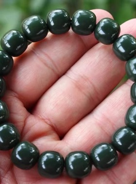 天然新疆和田玉塔青手链