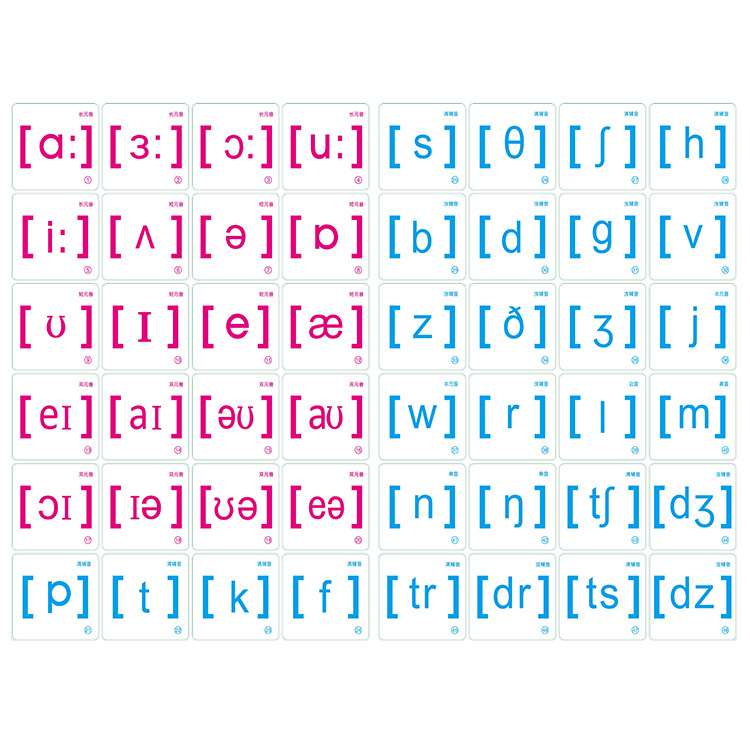 48张国际音标卡片磁性黑板贴教学教具外语拼音26个英文字母冰箱贴-图3