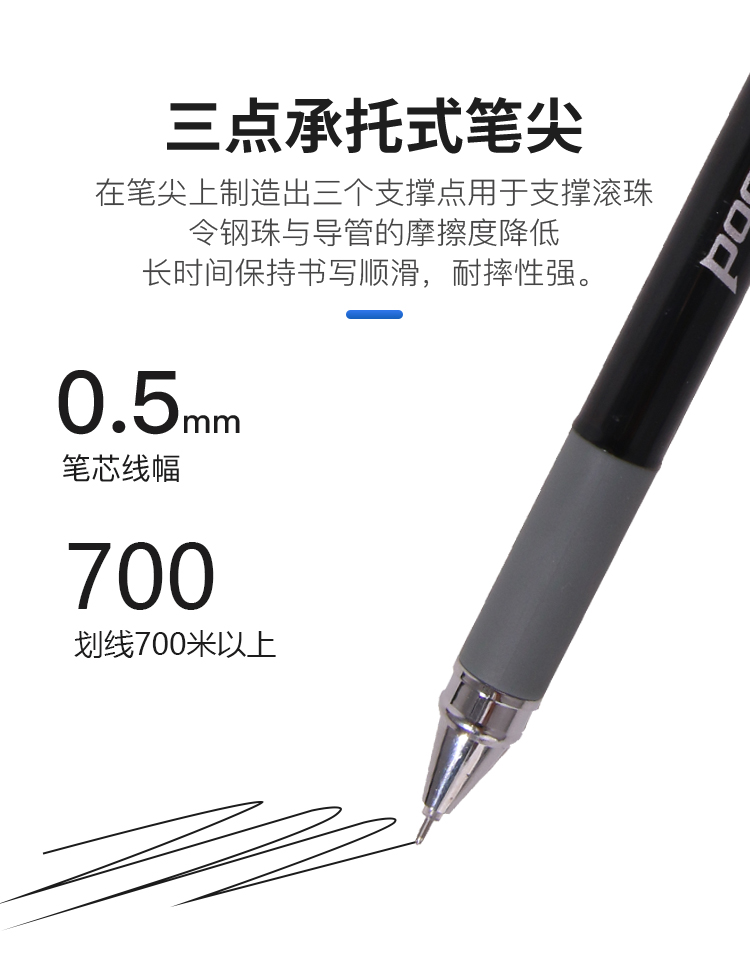 包邮12支知心中性笔 518知心中性笔 大容量办公事务中性笔0.5笔尖 - 图2