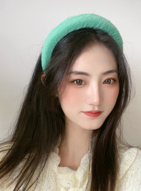 高颅顶海绵发箍长春花蓝紫色甜美