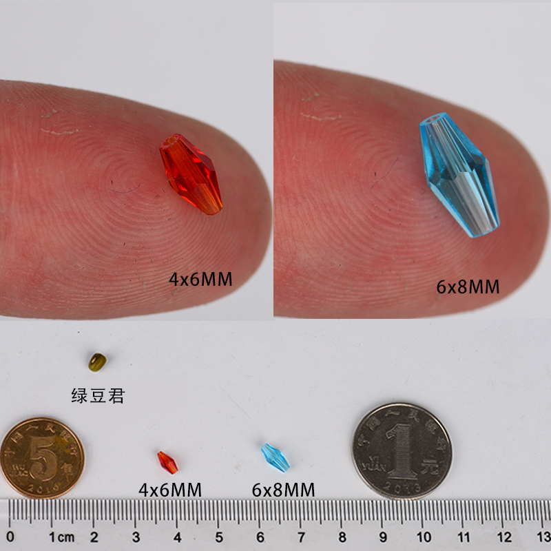 diy手工制作串珠材料水晶散珠长菱形珠 3x6mm/100颗 玻璃珠子配饰 - 图2