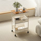 Wrought iron living room creamy style moving side table