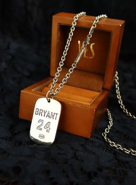 曼巴方牌男款经典情侣纯银长项链