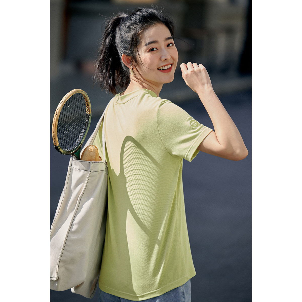 茵曼圆领短袖女士夏装2022新款t恤 茵曼慢生活T恤