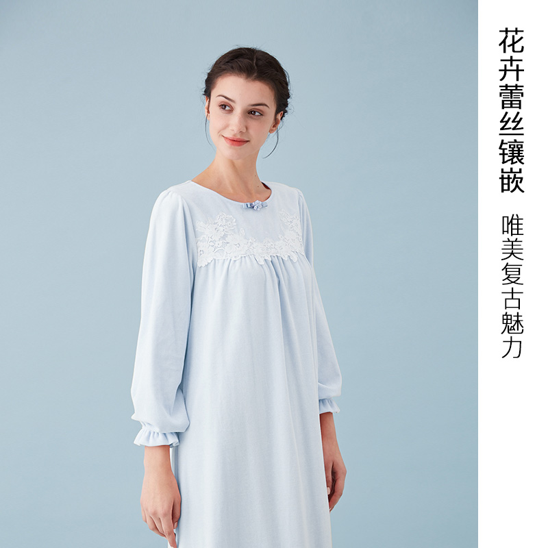 CA BRIDA/嘉德丽亚秋冬【月影】爆款法式经典长袖睡裙G1107C1 - 图1