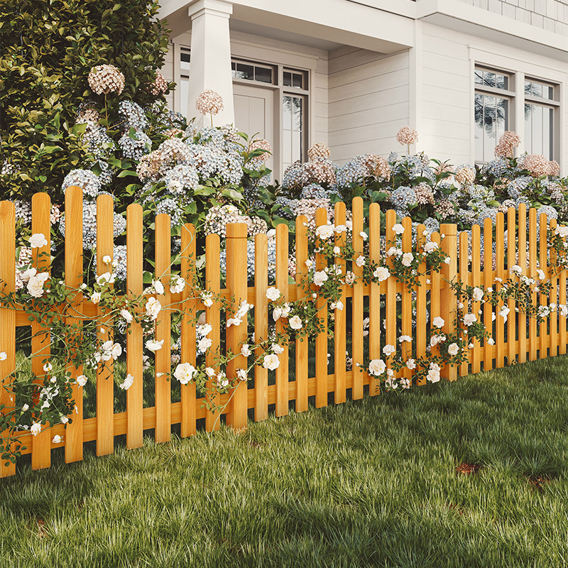 虹越别墅庭院花圃草坪护栏木头栅栏室外小院围墙围栏户外田园篱笆