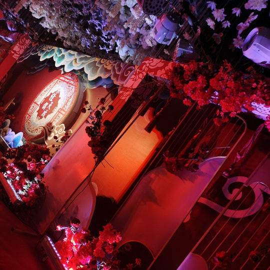 中国风婚庆吊顶装饰流苏窗帘穗子大红中国结婚礼舞台背景装饰挂件