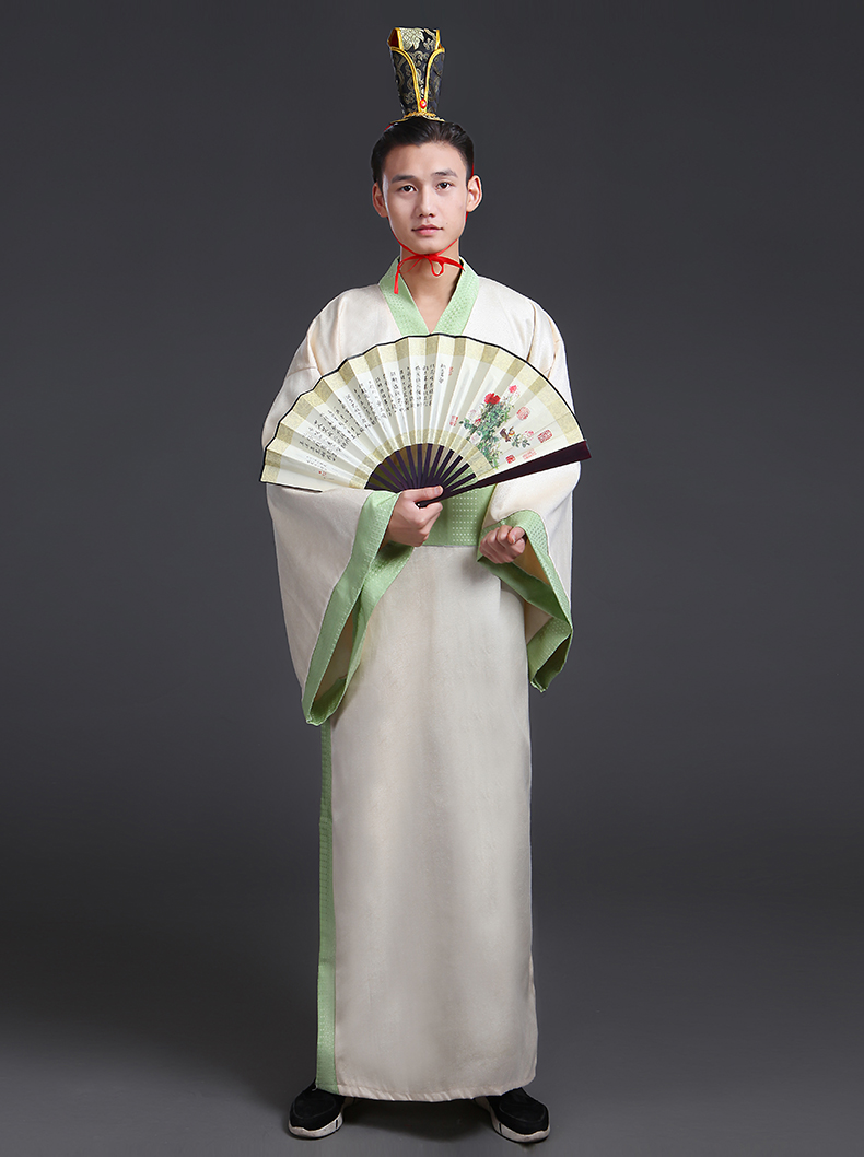 蜜糖依恋旗舰店新款古装服装男汉服男士曲裾臣子官服汉朝大臣书生汉服直裾深衣2