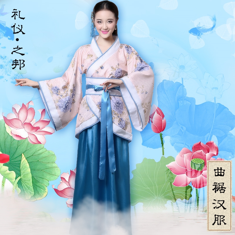 蜜糖依恋旗舰店唐装戏服古装服装仙女清新淡雅 演出服改良成人舞蹈公主女装汉服0