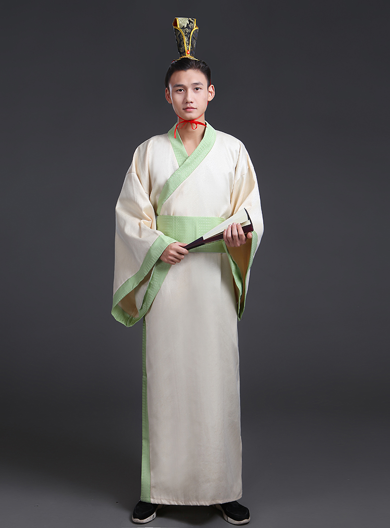 蜜糖依恋旗舰店新款古装服装男汉服男士曲裾臣子官服汉朝大臣书生汉服直裾深衣3