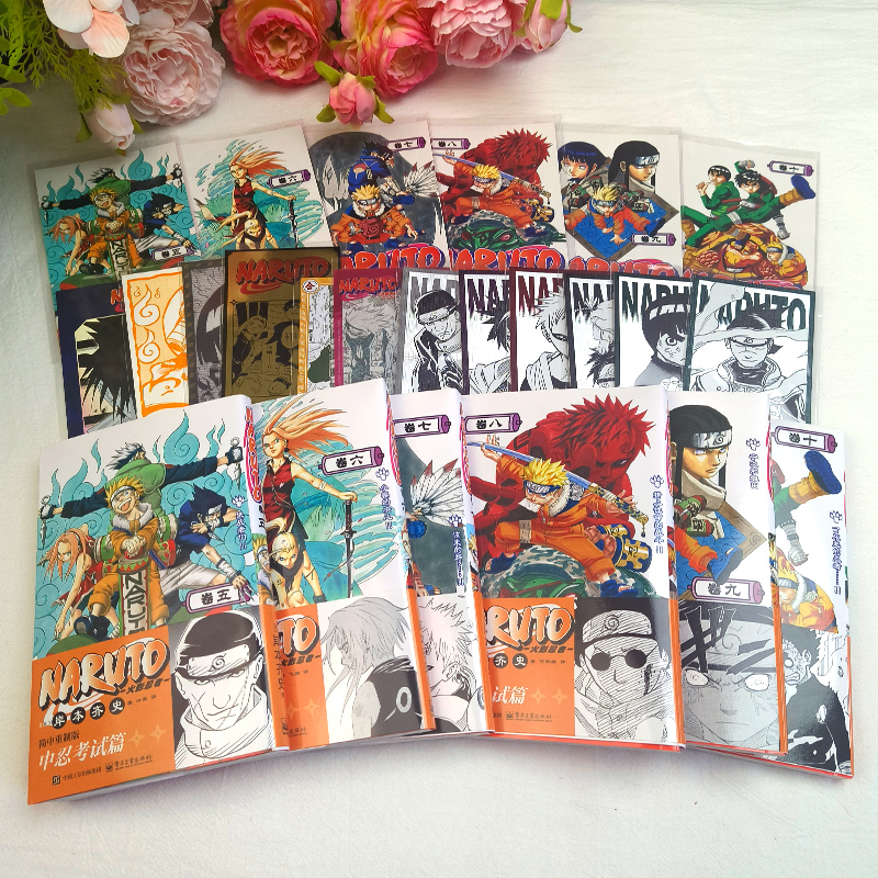 【赠首刷限定腰封+书签+原画明信片】火影忍者漫画书波之国篇全四卷简中重制版岸本齐史佐助卡卡西小樱漩涡鸣人疾风传日本人气漫画 - 图2