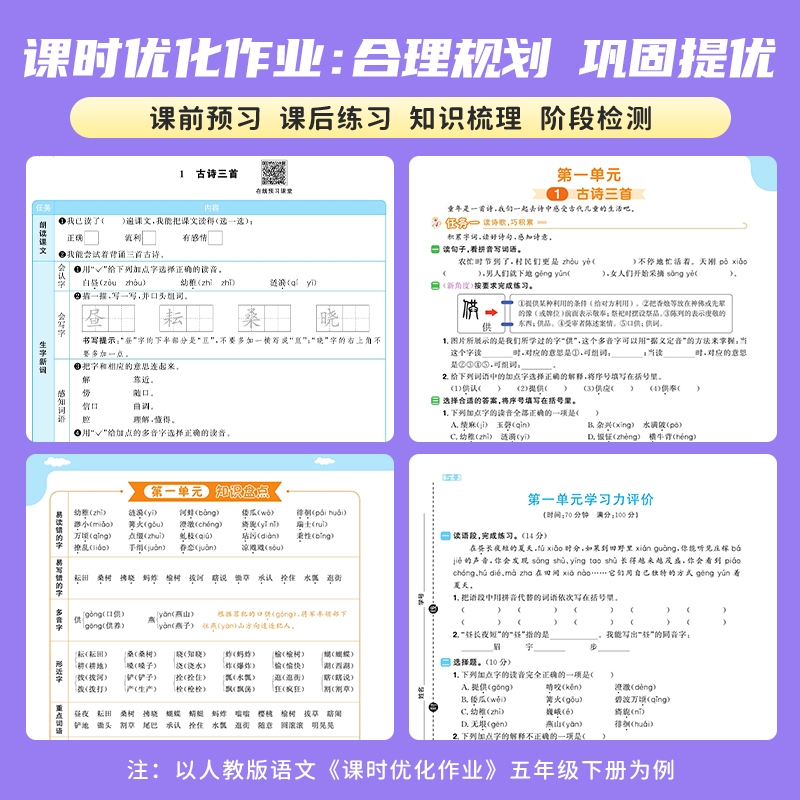 2024春阳光同学课时优化作业一二年级三四年级五年级六年级下册上册语文数学英语科学全套人教版苏教译林外研版教材同步训练习题册