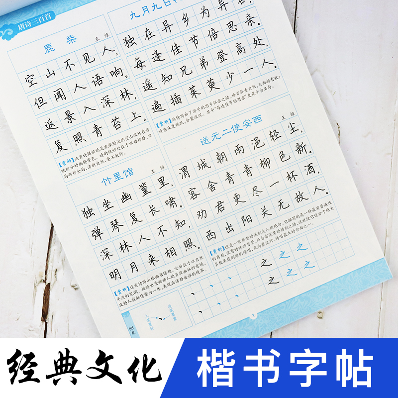 墨点字帖 唐诗三百首宋词三百首 经典文化系列练字帖楷书 荆霄鹏楷书入门硬笔书法教程初学生成人书法入门速成硬钢笔临摹正楷字贴 - 图2