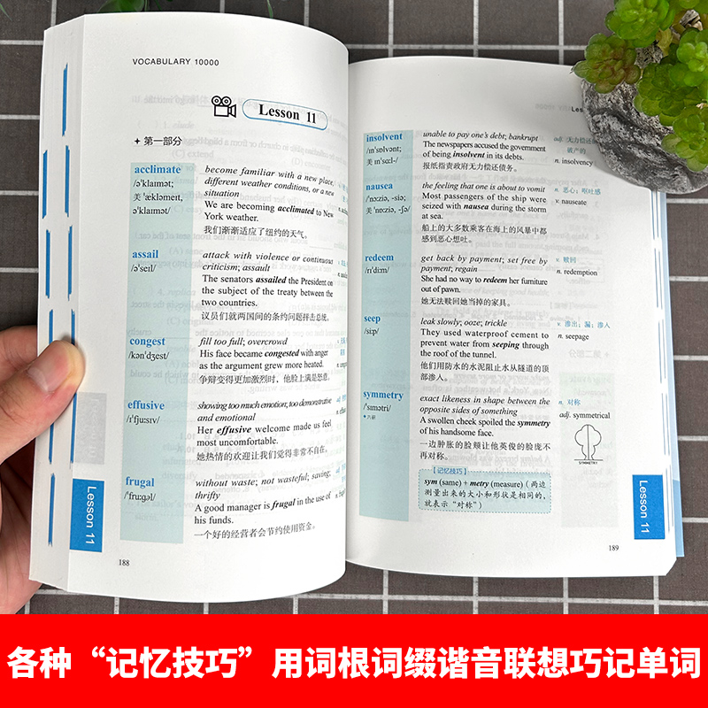 外研社 刘毅词汇10000 突破英文词汇10000 刘毅词根词缀词典英文单词速记背诵方法技巧大全可搭配专八考研MTI翻硕教材英语词汇书籍 - 图2